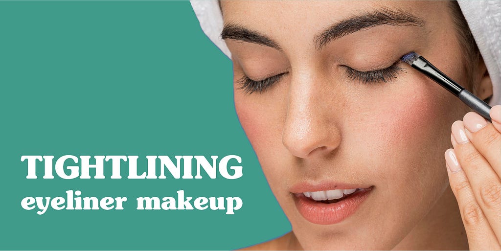 woman applying eyeliner, Tightlining eyeliner makeup