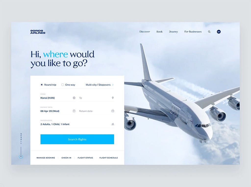 Airline responsive web design by Fireart Studio on Dribbble