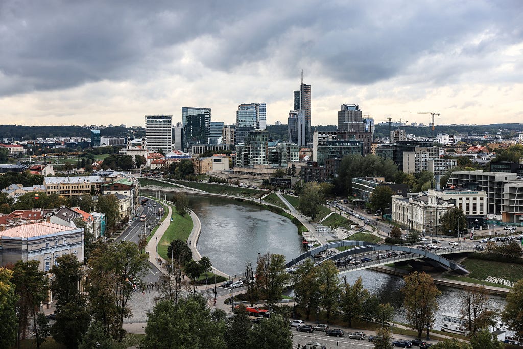 The business district of Vilnius, Lithuania, October 4, 2023. Photo by Oliver Berg/Reuters