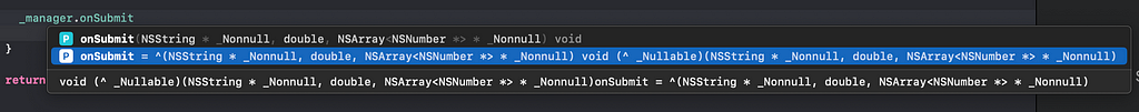 Xcode helps to pass anonymous function to the Swift side