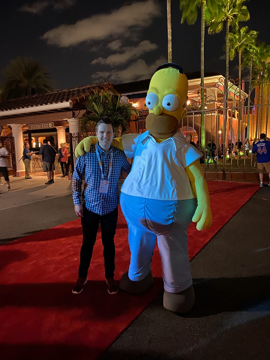 With Homer Simpson at Universal Studios
