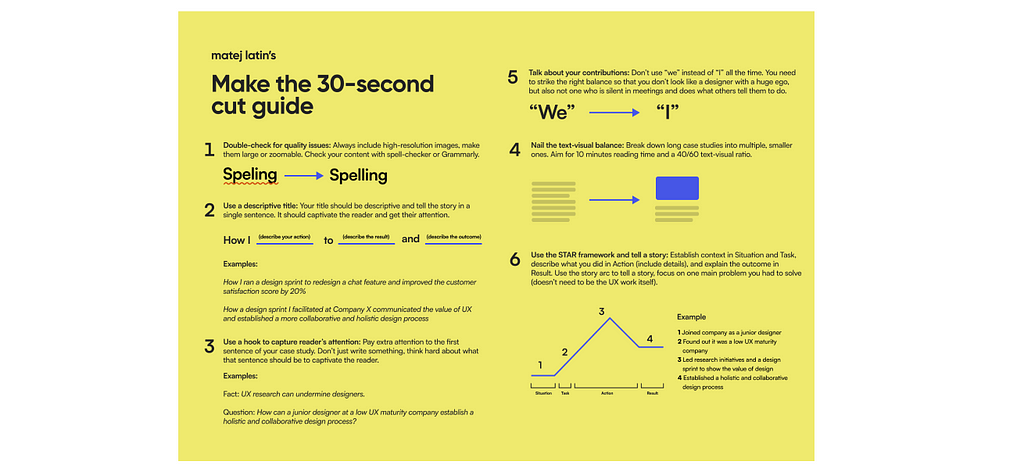 A screenshot of the “Make the 30-second cut” guide to help designers avoid common mistakes.