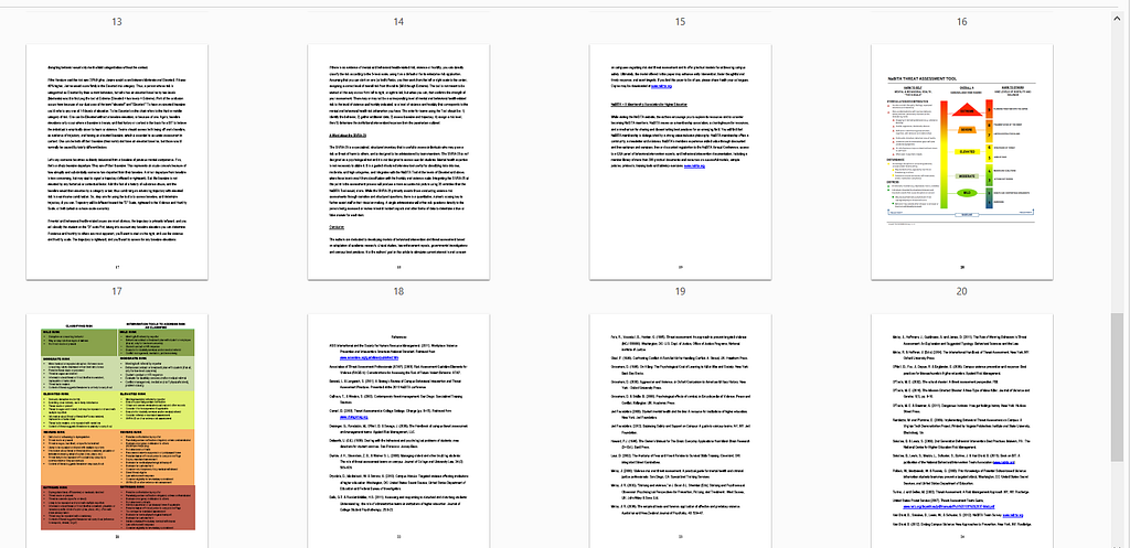 Thumbnails of a pdf document