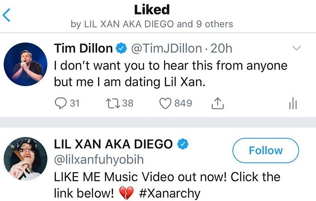 Tim dillon is dating Lil Xan.