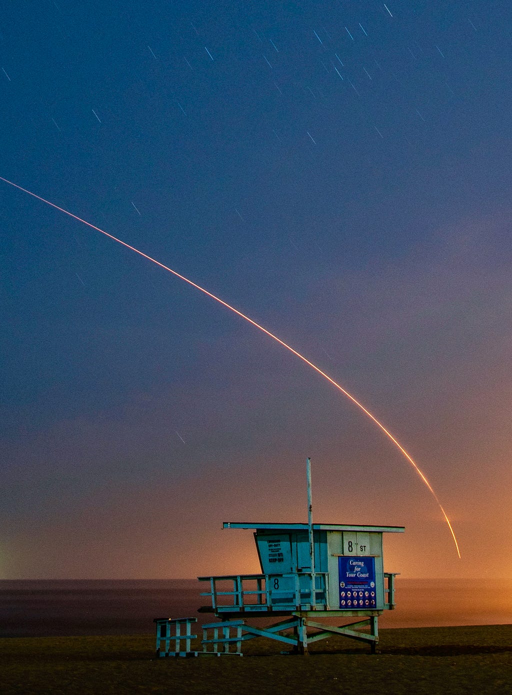 Mars Insight launched from Vandenberg Air Force Base, California, May 5th, 2018. View from Manhattan Beach, Californ
