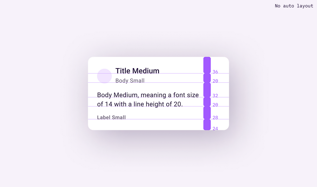 Illustrated baselines on a card without auto layout