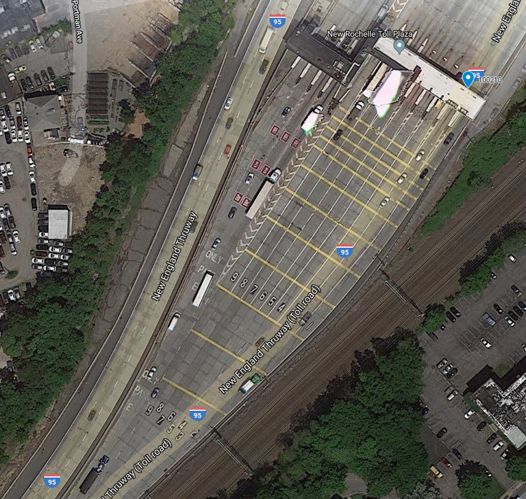 New Rochelle Toll Barrier Historical Imagery from Google Earth