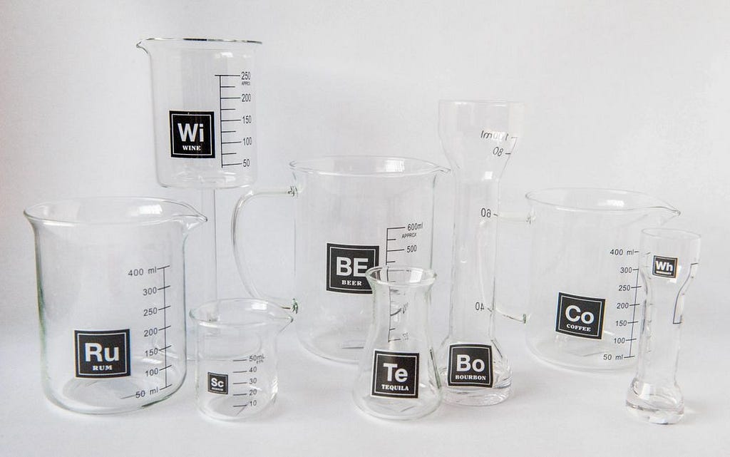 Photo of Beaker Barware line from Ted Miller Innovation, courtesy of Note Logistics