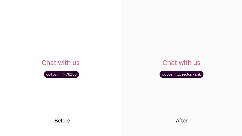 Left: Text link shown using color: #F7618B. Right: Text link shown using color: freedom pink. With the same results.