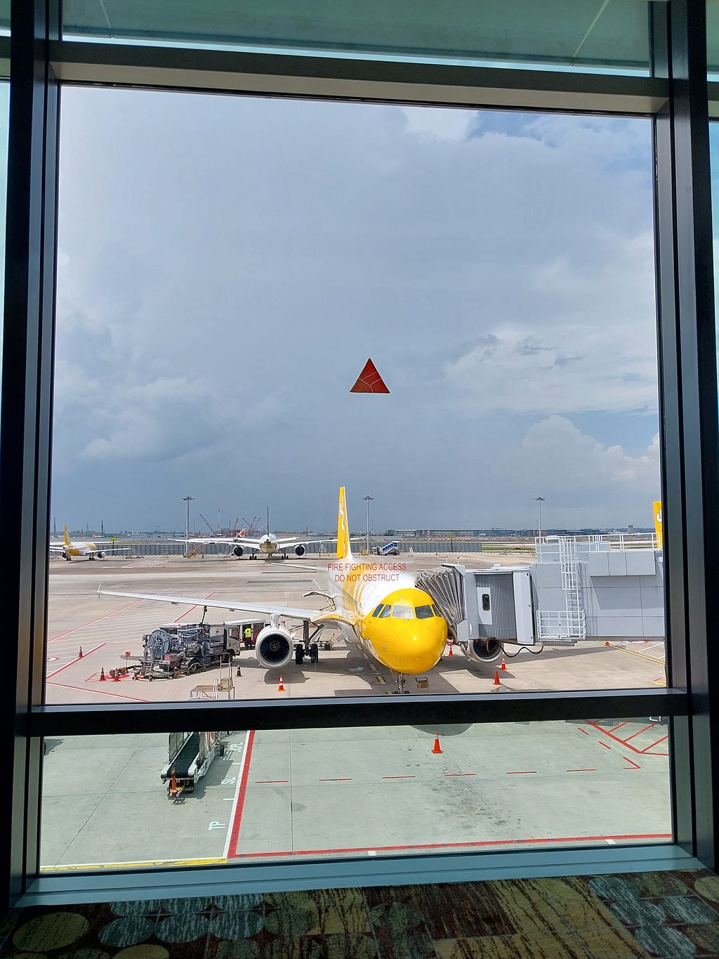 Scoot Airlines parked in Changi Airport, Singapore