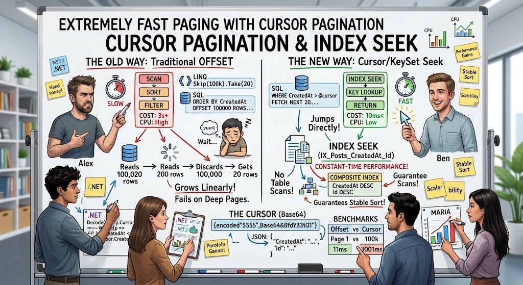 ⚡ Extremely FAST Paging With Cursor Pagination & Index Seek