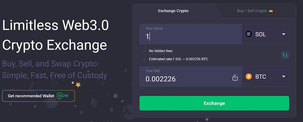 Exchange Solana for Bitcoin on ChangeNow