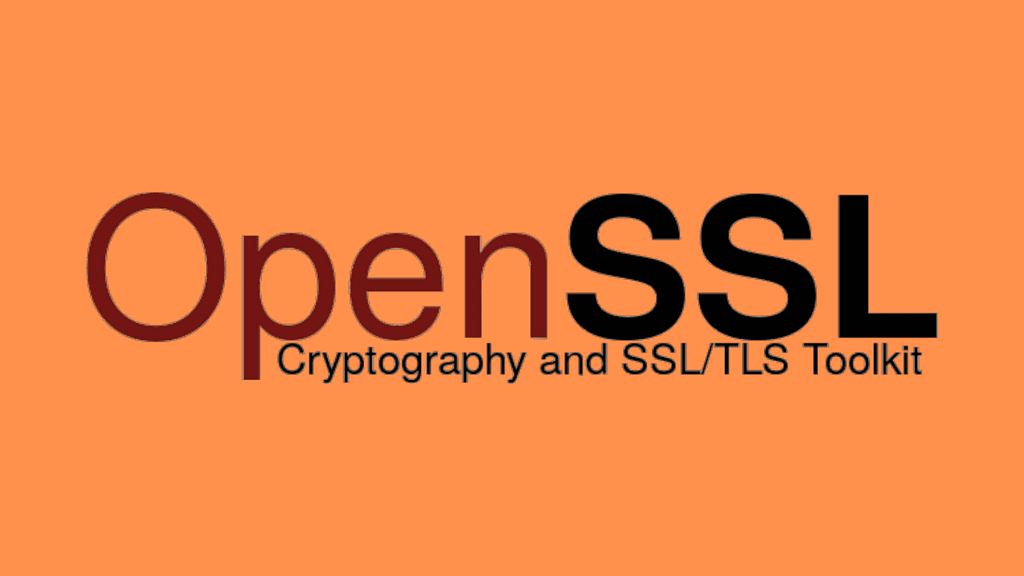 OpenSSL Crytography and SSL/TLS Toolkit text on an orange background