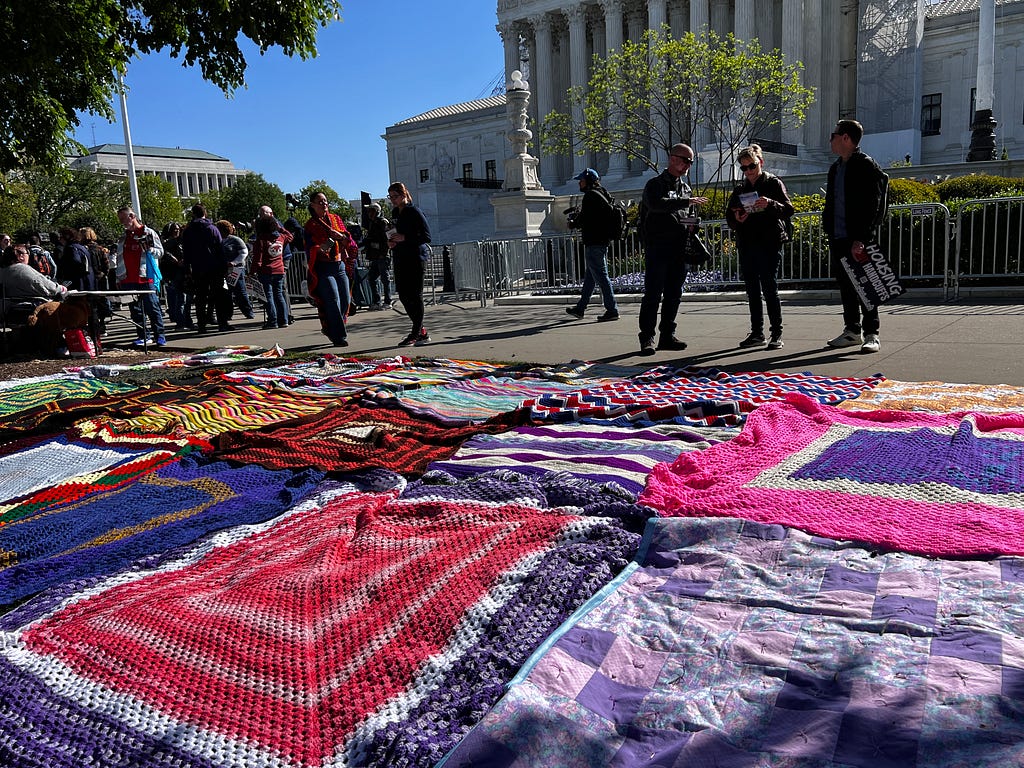 Memorial blanket project brought handmade blankets to the supreme court rally