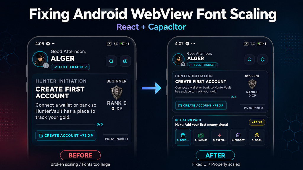 Fixing Android WebView Font Scaling in a React + Capacitor App