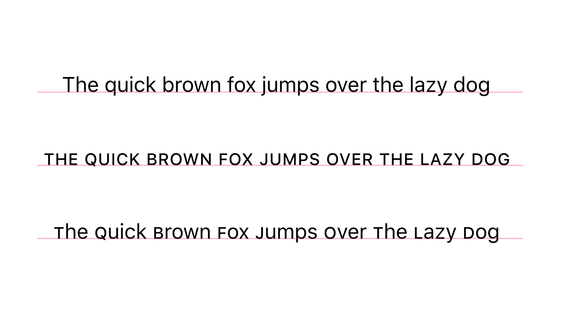 An animated GIF showing various examples of OpenType features enabled on different fonts in Sketch 59.