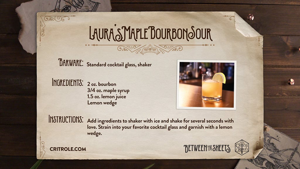 Sample drink recipe from the show.
