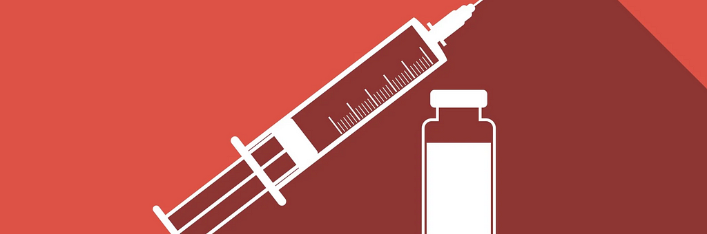 Illustration of a syringe and medicine bottle