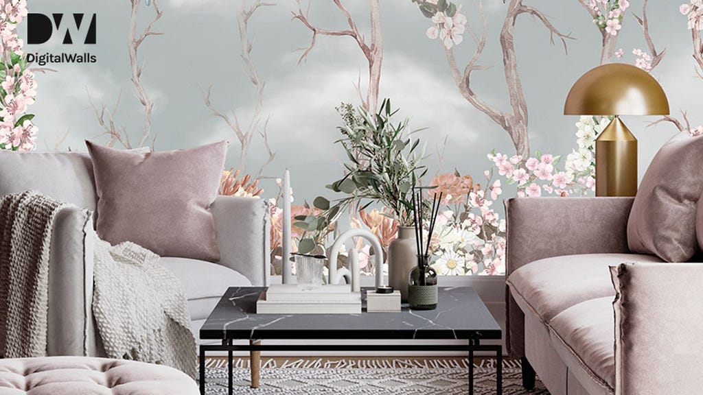 pink floral wallpaper