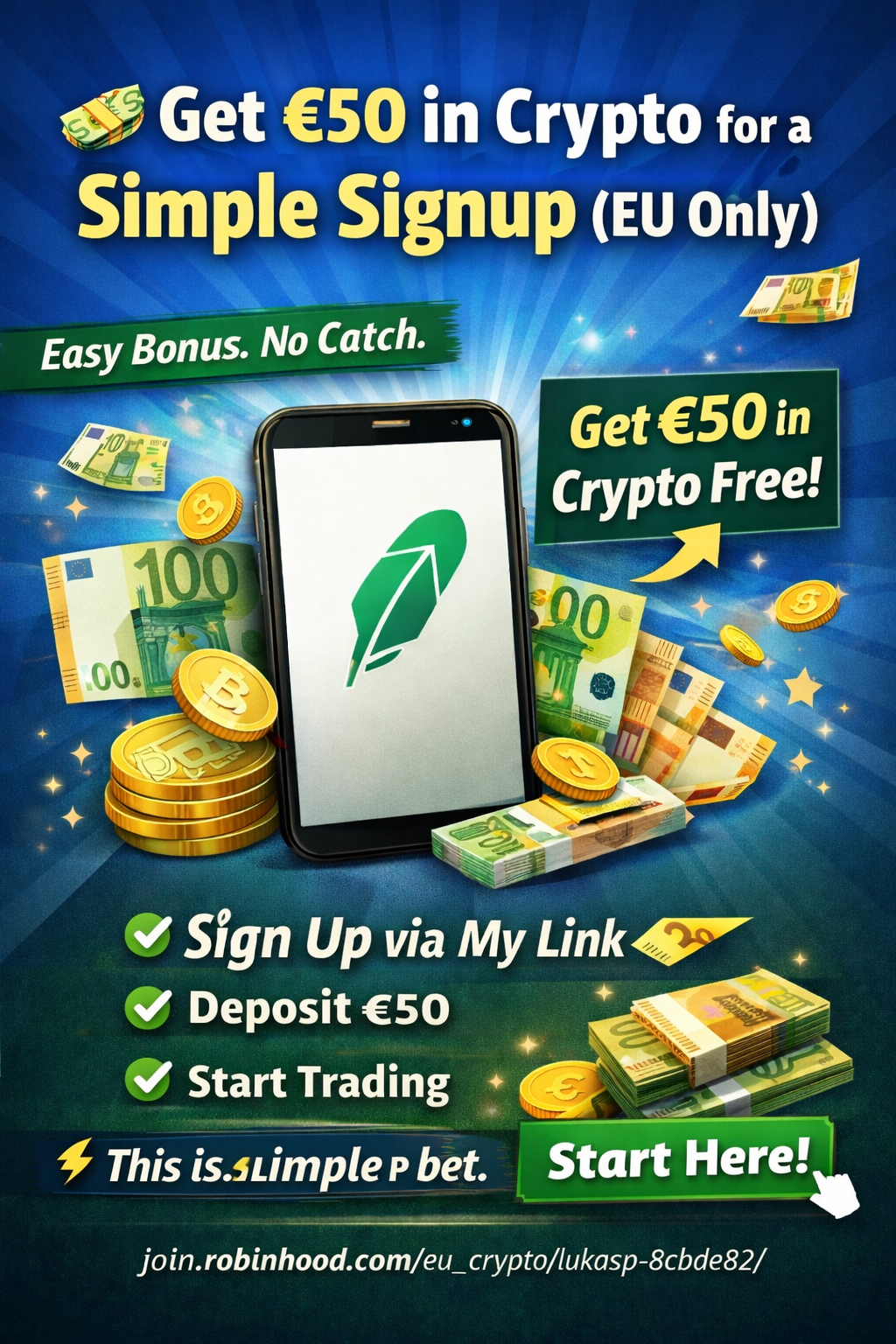  Get €50 in Crypto for a Simple Signup (EU Only)