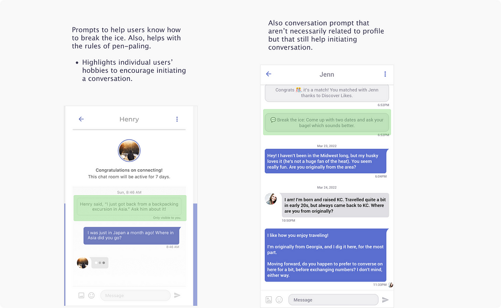 Competitive analysis of a dating app which gives prompts based on users’ individual profiles.