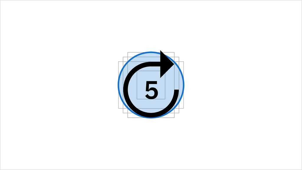 Forward-5 icon with circle keyshape.
