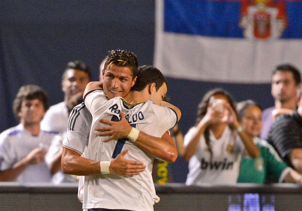 Cristiano hugging a fan