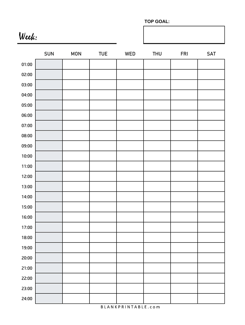 Free printable weekly schedule planner template