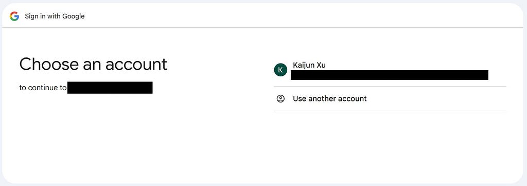 The “Sign in with Google” screen.