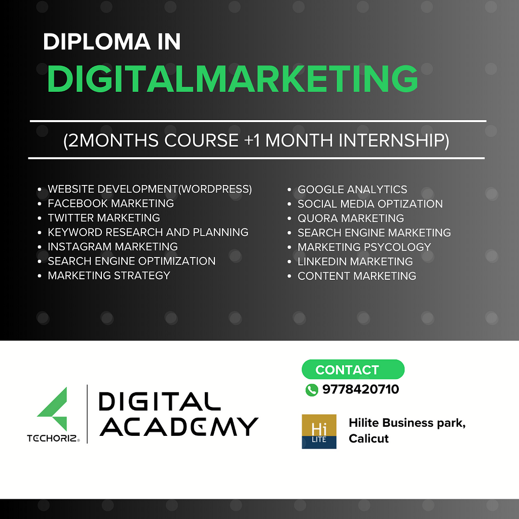 DIGITAL MARKETING INSTITUTE IN CALICUT | TECHORIZ DIGITAL ACADEMY