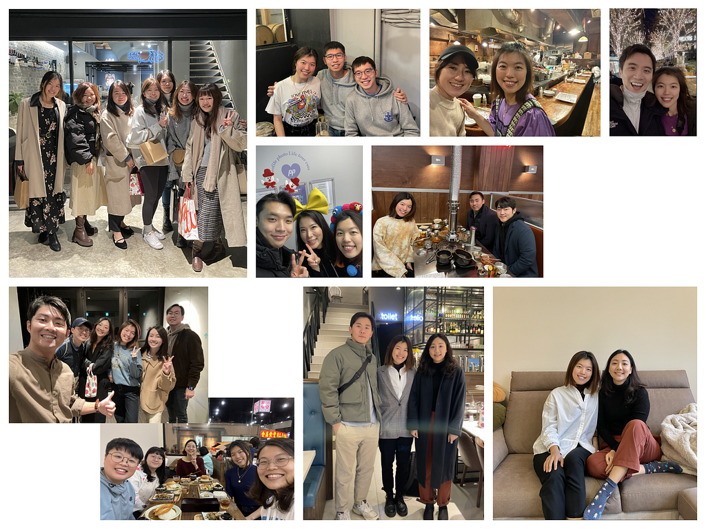 Figure 9. my friends in Taiwan, Tokyo, and Seoul