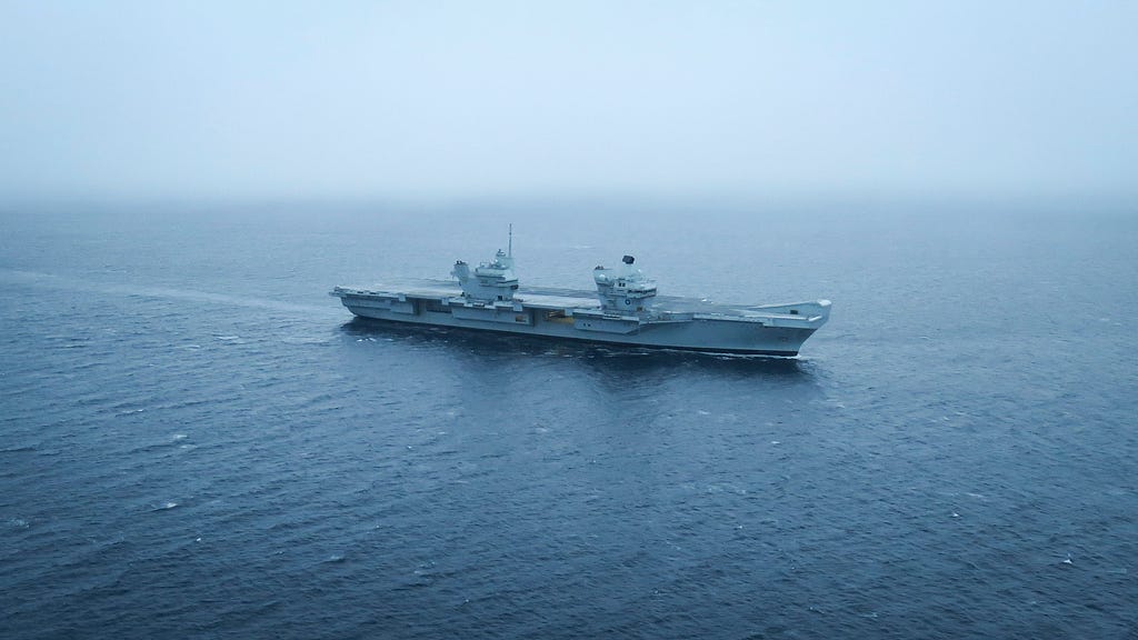 HMS Prince of Wales alone at sea