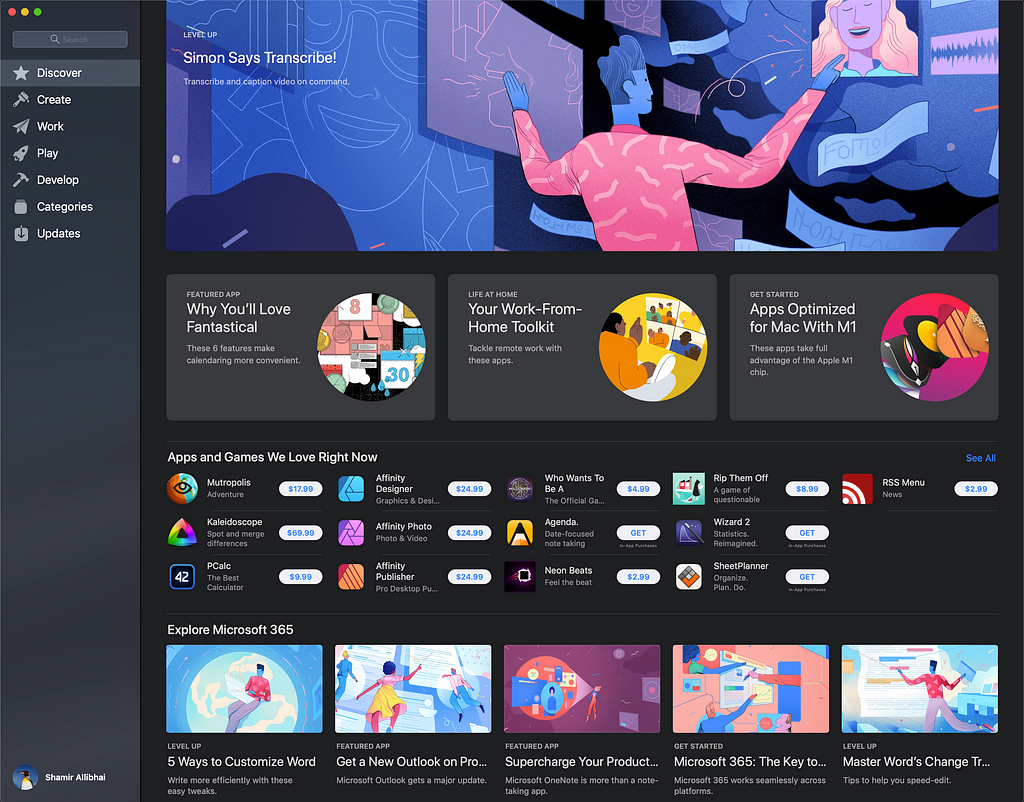 Apple featured Simon Says on the home of the Mac App Store