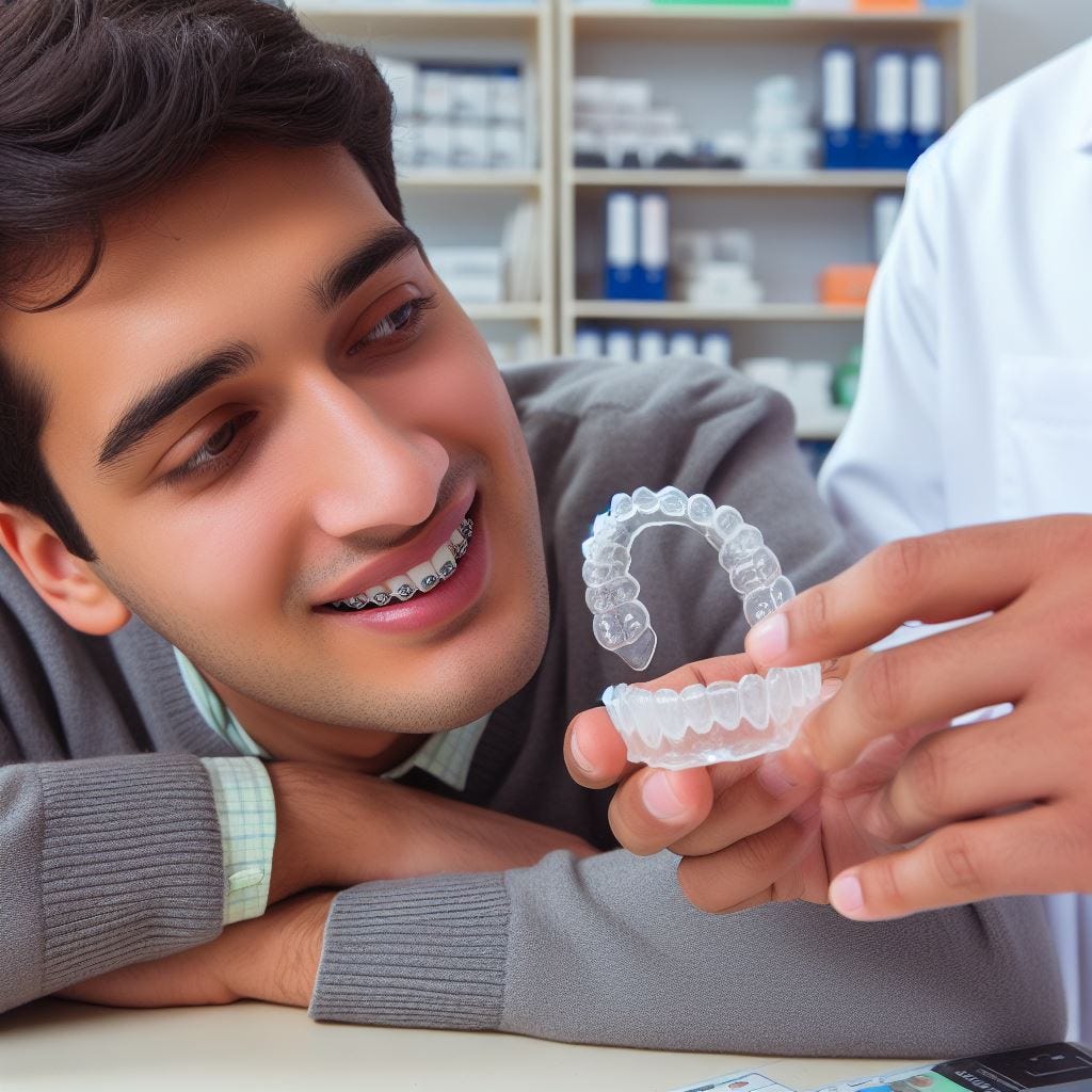 A Pakistani male sick of traditional braces and looking to transition to clear aligners (a.k.a invisible braces).