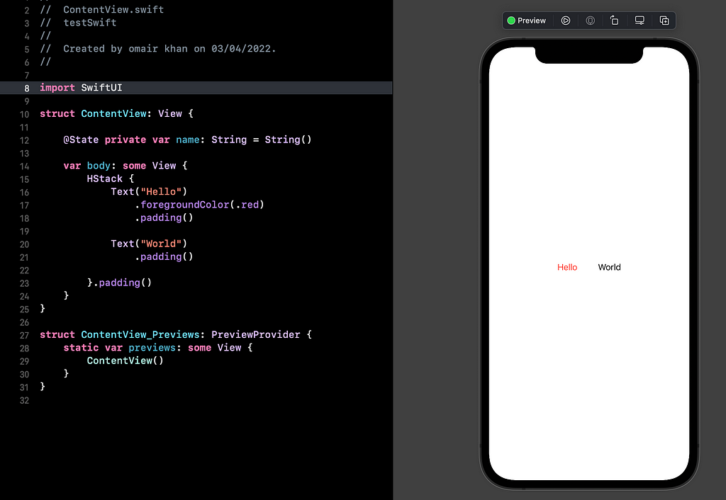 H-Stack in SwiftUI