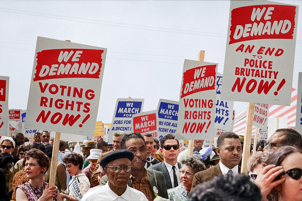 Civil rights march for voting rights