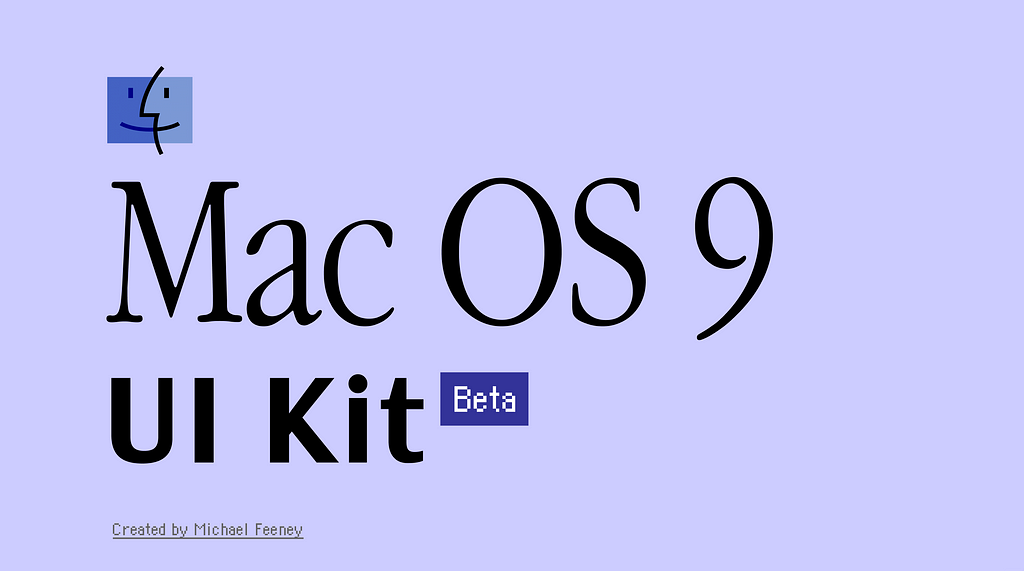 MacOS 9 UI Kit Thumbnail with a vintage mauve background