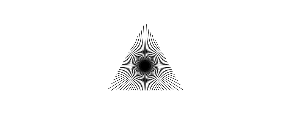 Triangle filled with lines, representing the identification of constraints on your problem-solving.