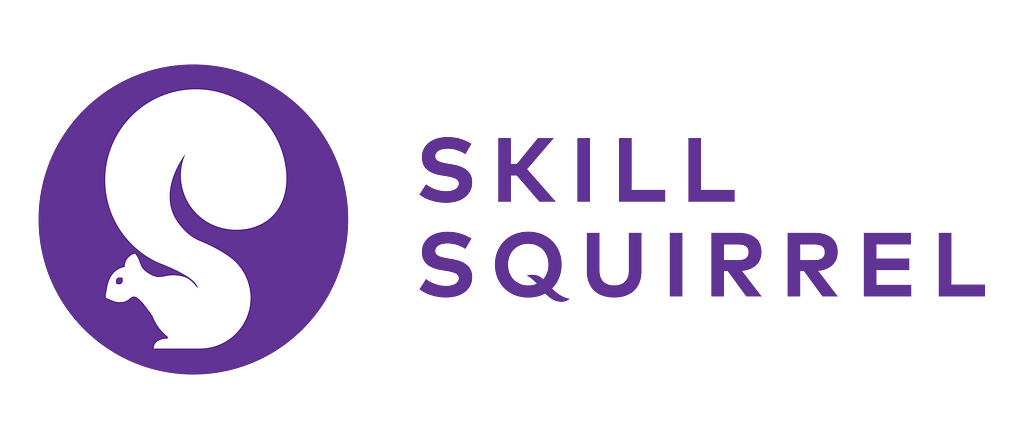 Skill Squirrel logo consisting of a purple circle and white squirrel.