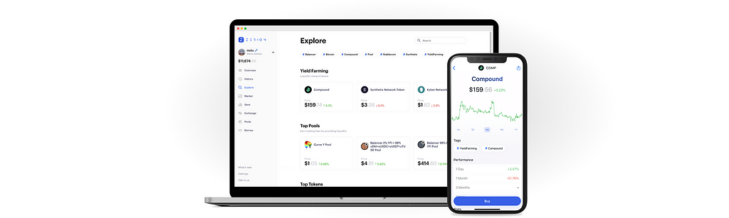 Explore DeFi with Zerion