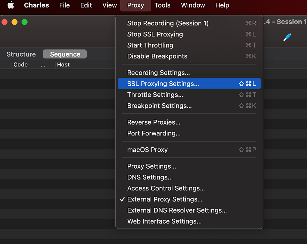 SSL Proxy Settings