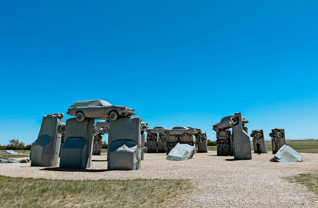 Carhenge on a sunny day