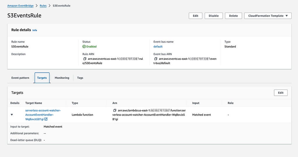Eventbridge rule target