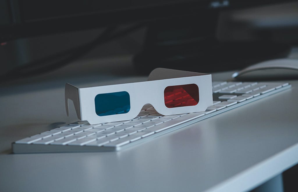 color-tinted glasses to test for different visual impairments, such as color blindness.