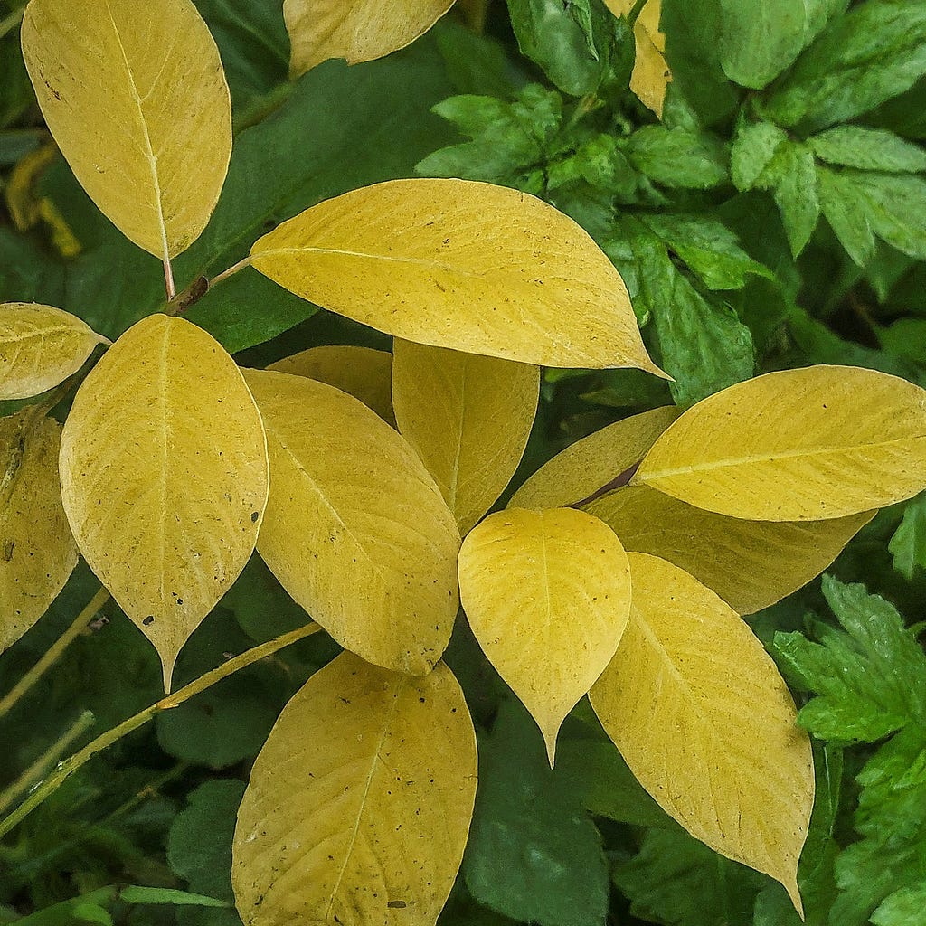 Plant with yellow leaves