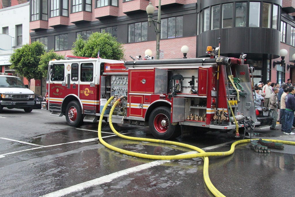 Fire Truck in action in San Francisco.