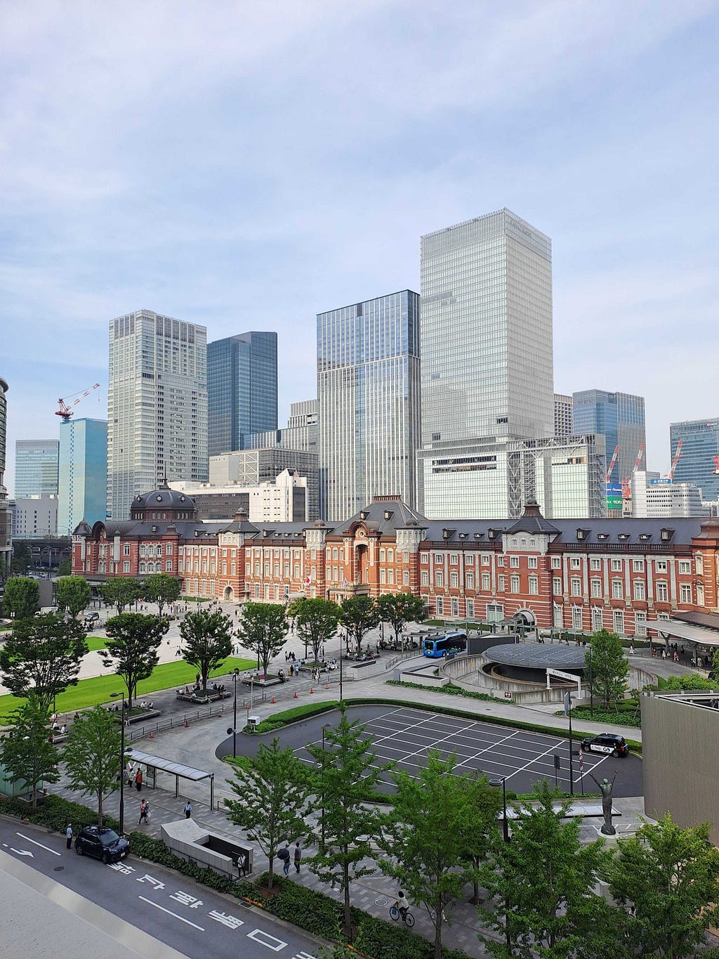 Tokyo station from a nearby building