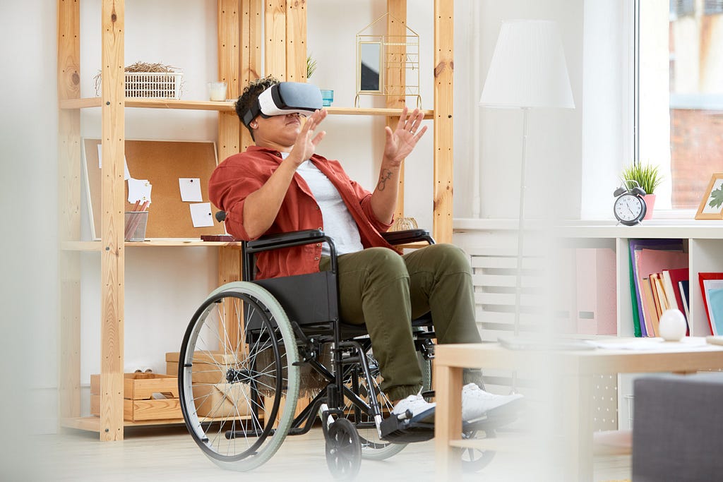 Quadriplegic experiencing VR