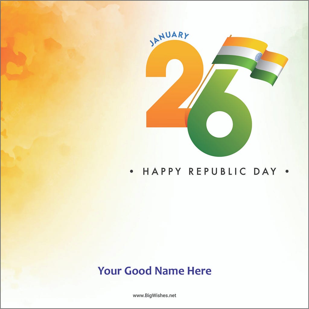 26 january happy republic day wishes card