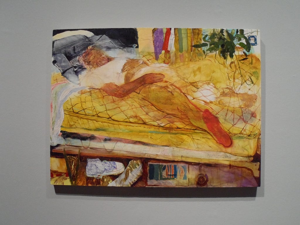 Woman laying in bed by Jennifer Packer, Untitled (2019)